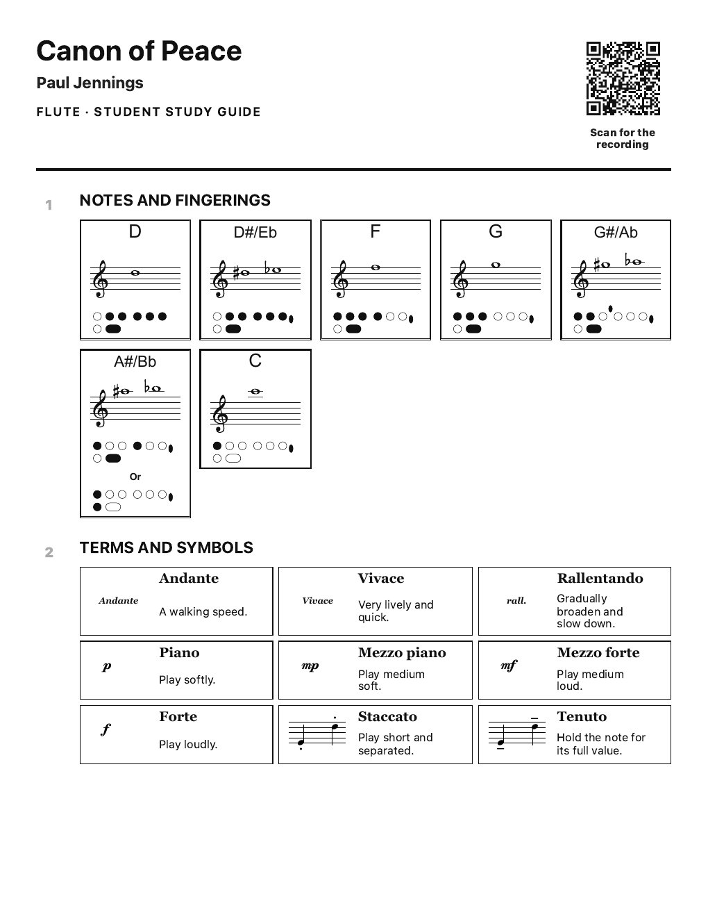 Canon of Peace Flute guide preview 1